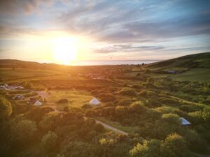 Farm landscape in the sun